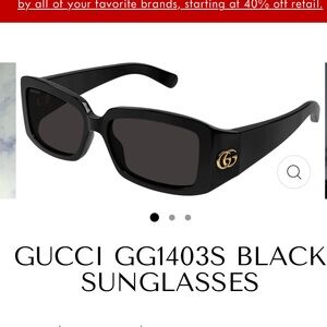 Gucci Black Rectangular Sunglasses